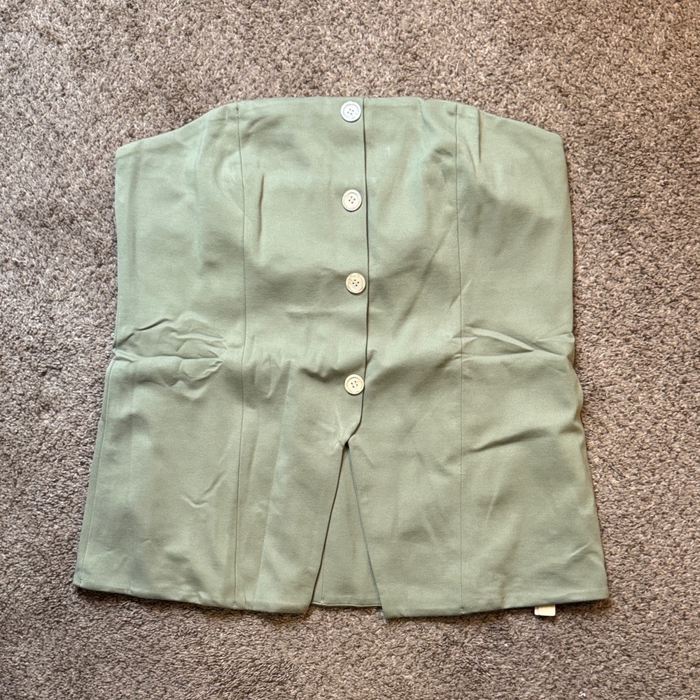 OGL Green Button-Up Tube Top